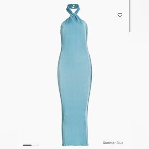 L’idee Nuits D'Été Turlington Midi-Dress Blue Halter | Size Uk 8/Small NWT